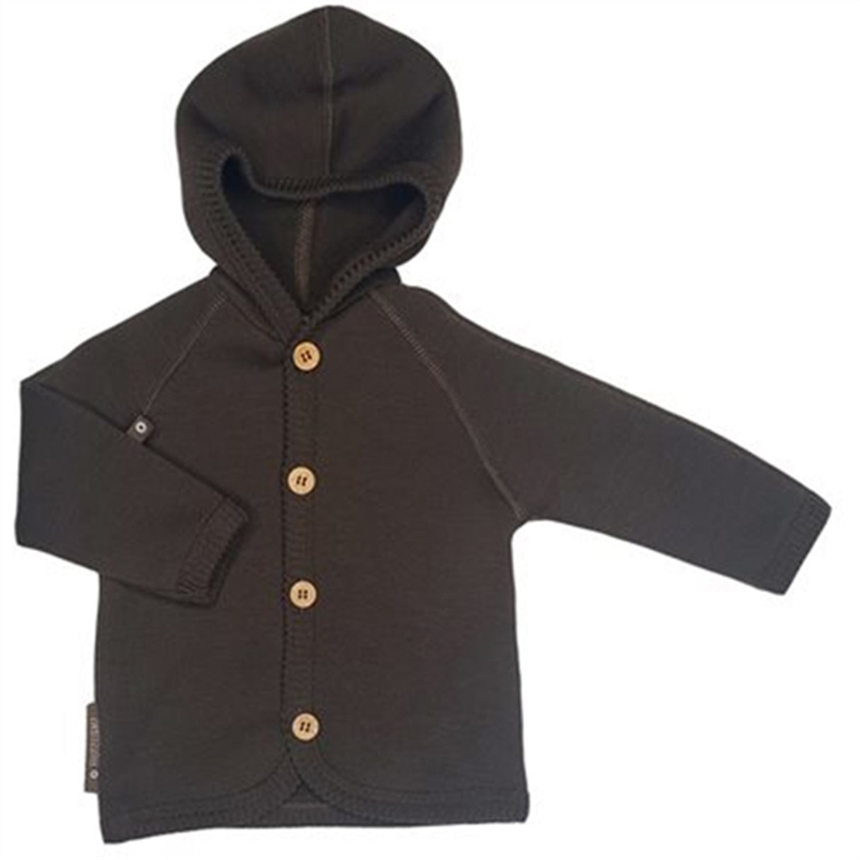 Smallstuff Ull Cardigan med Knappar och Huva Brown