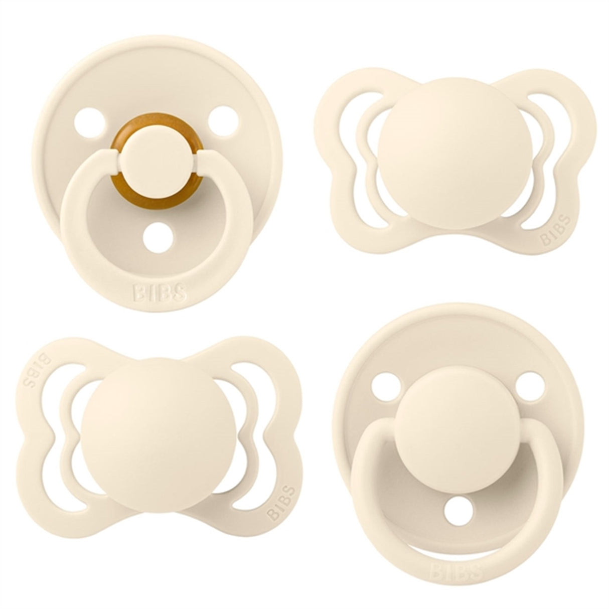 Bibs Try-it Collection Silikon/Naturgummi Nappar 4-pack Ivory
