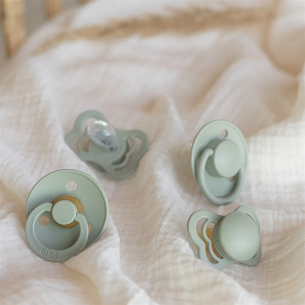 Bibs Try-it Collection Silikon/Naturgummi Nappar 4-pack Sage