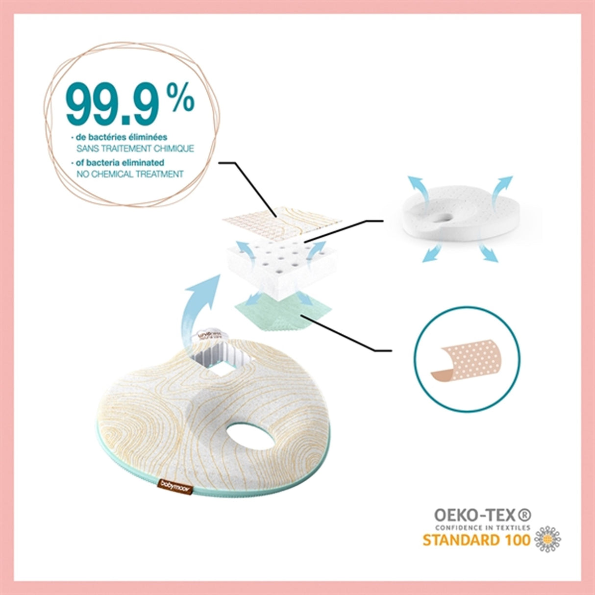 Babymoov Lovenest Baby kudde Natural Care - Antibakteriel