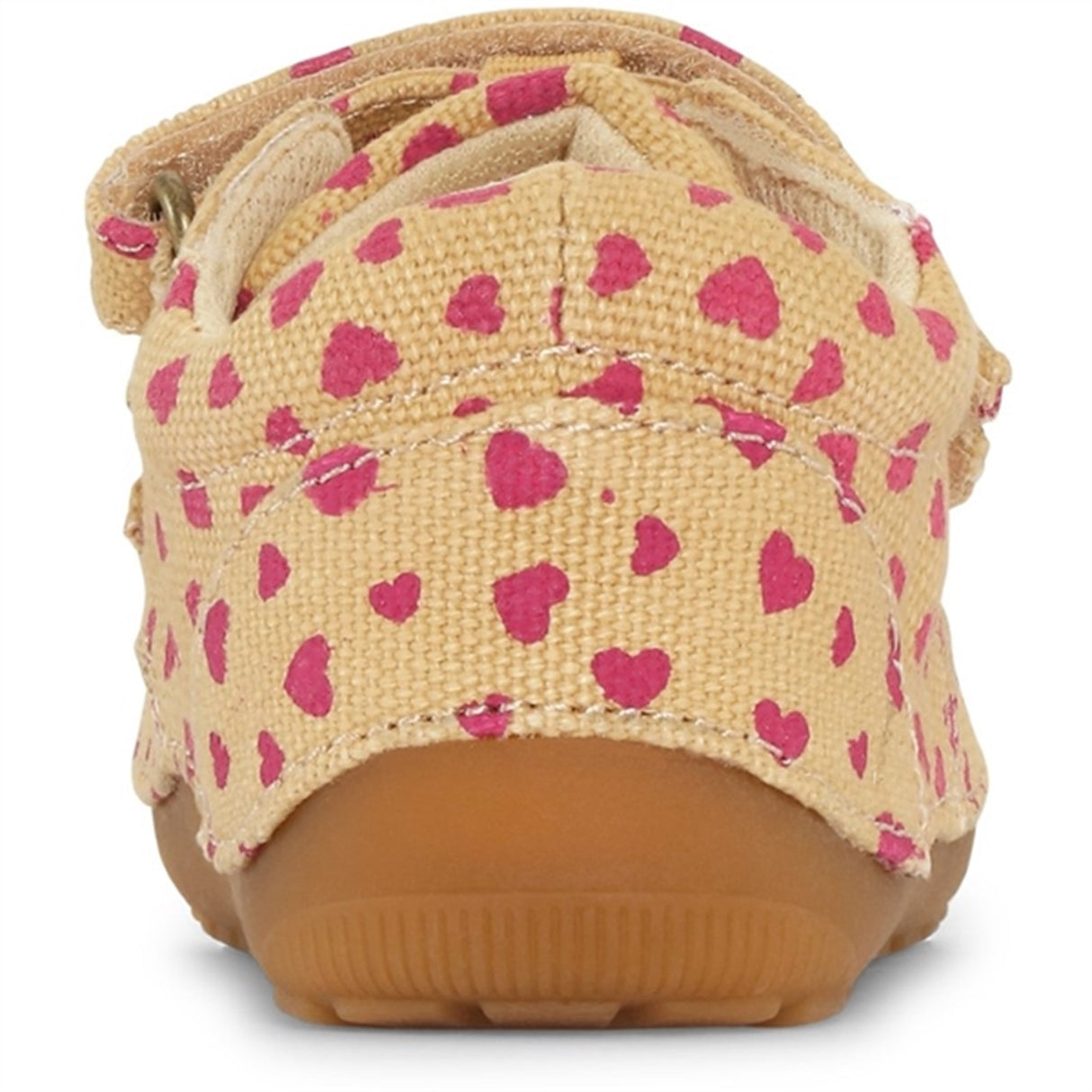 Bundgaard Nybörjarskor Petit Strap Canvas Beige Hearts
