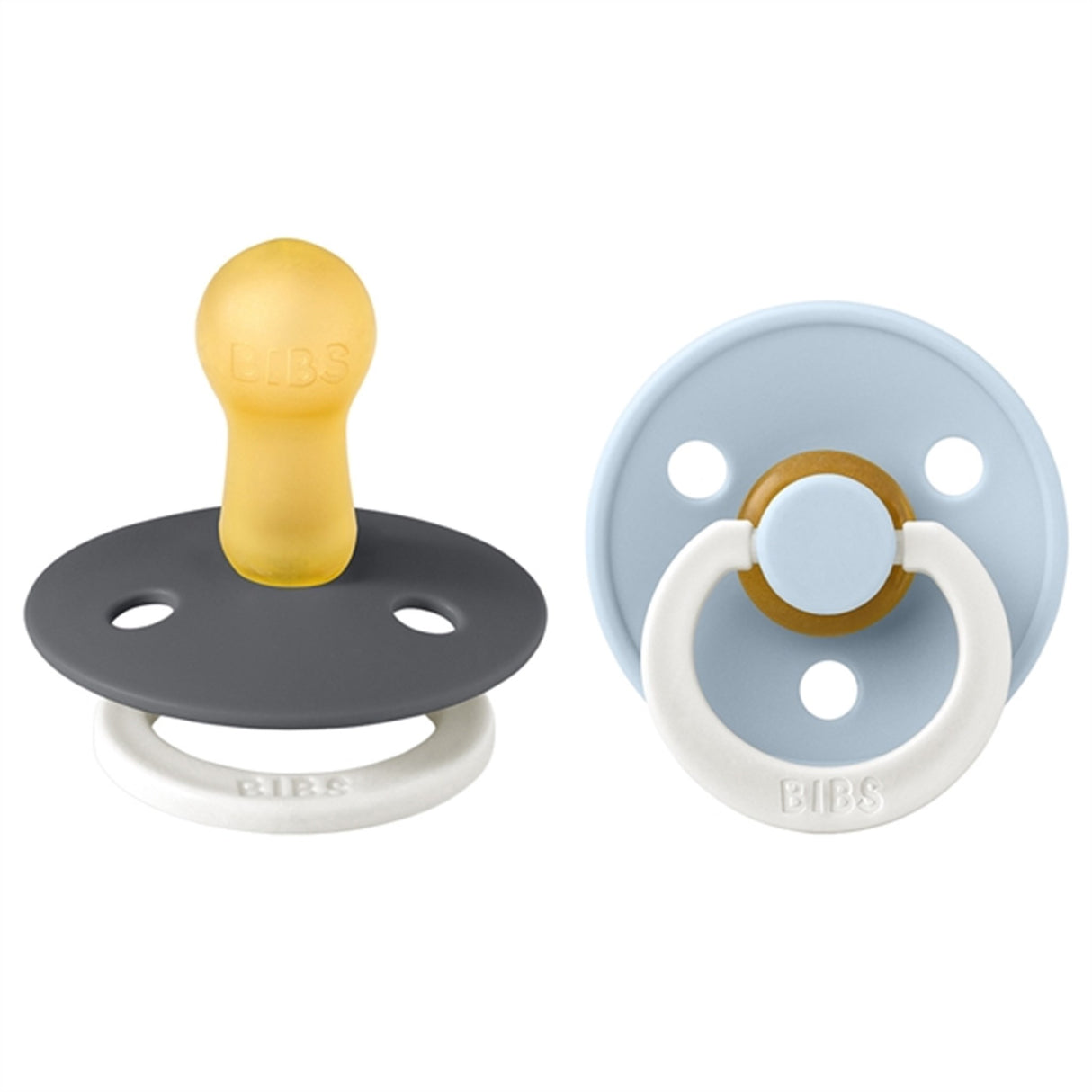 Bibs Color Latex Nappar 2-pack Night Iron/Baby Blue