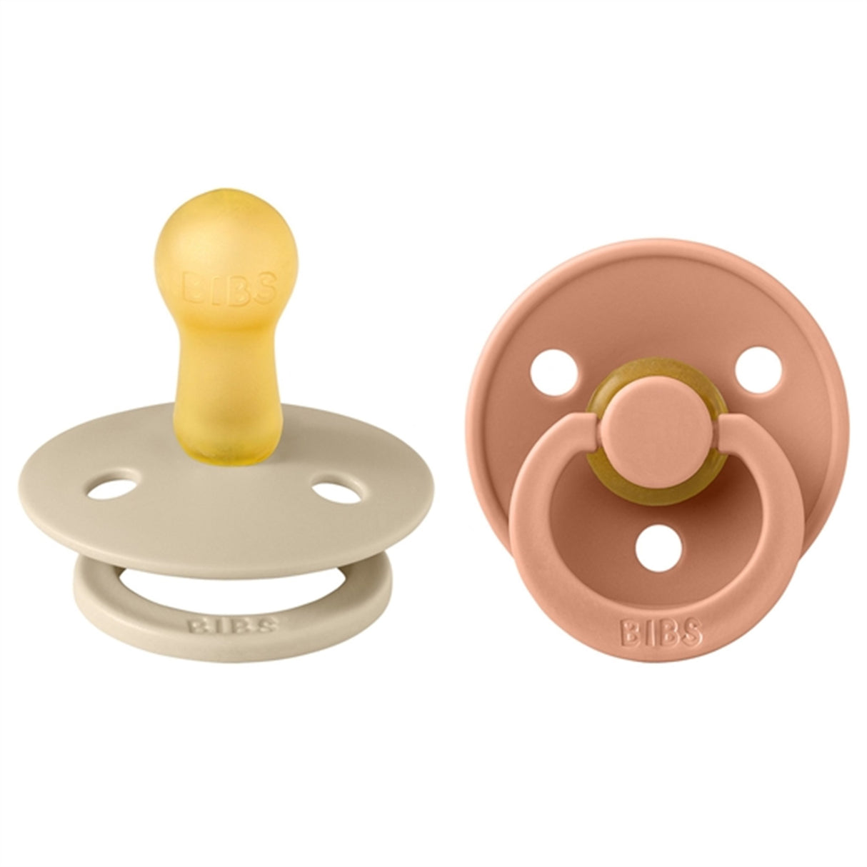 Bibs Color Latex Nappar 2-pack Round Vanilla / Peach
