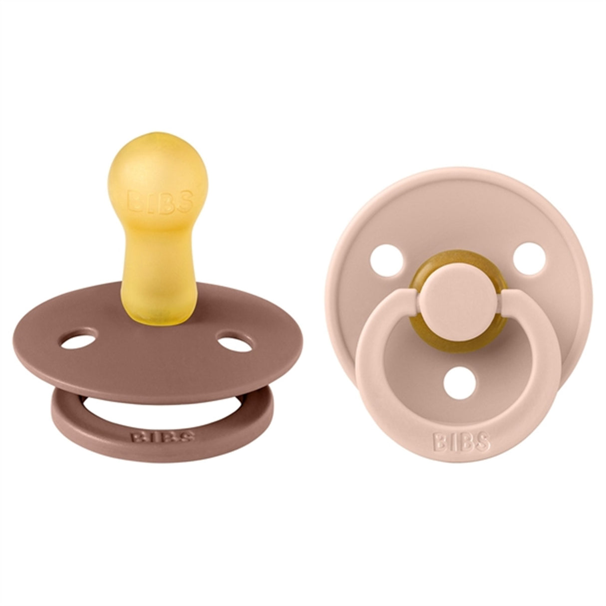 Bibs Color Latex Nappar 2-pack Round Woodchuck/Blush