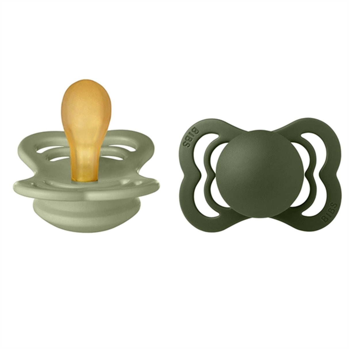 Bibs Supreme Latex Nappar 2-pack Symmetrisk Sage/Hunter Green