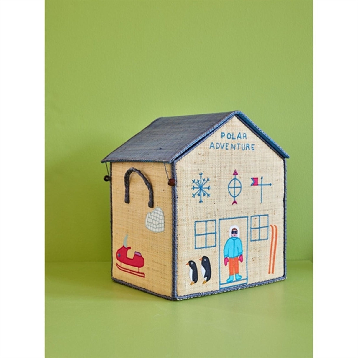 RICE Adventure Theme Raffia Kurvehus til Förvaring 3-pack