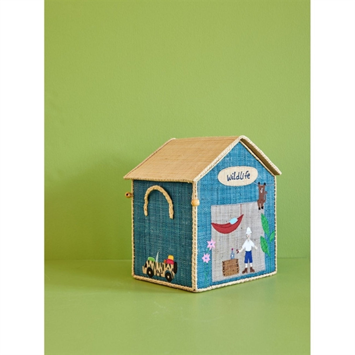 RICE Adventure Theme Raffia Kurvehus til Förvaring 3-pack
