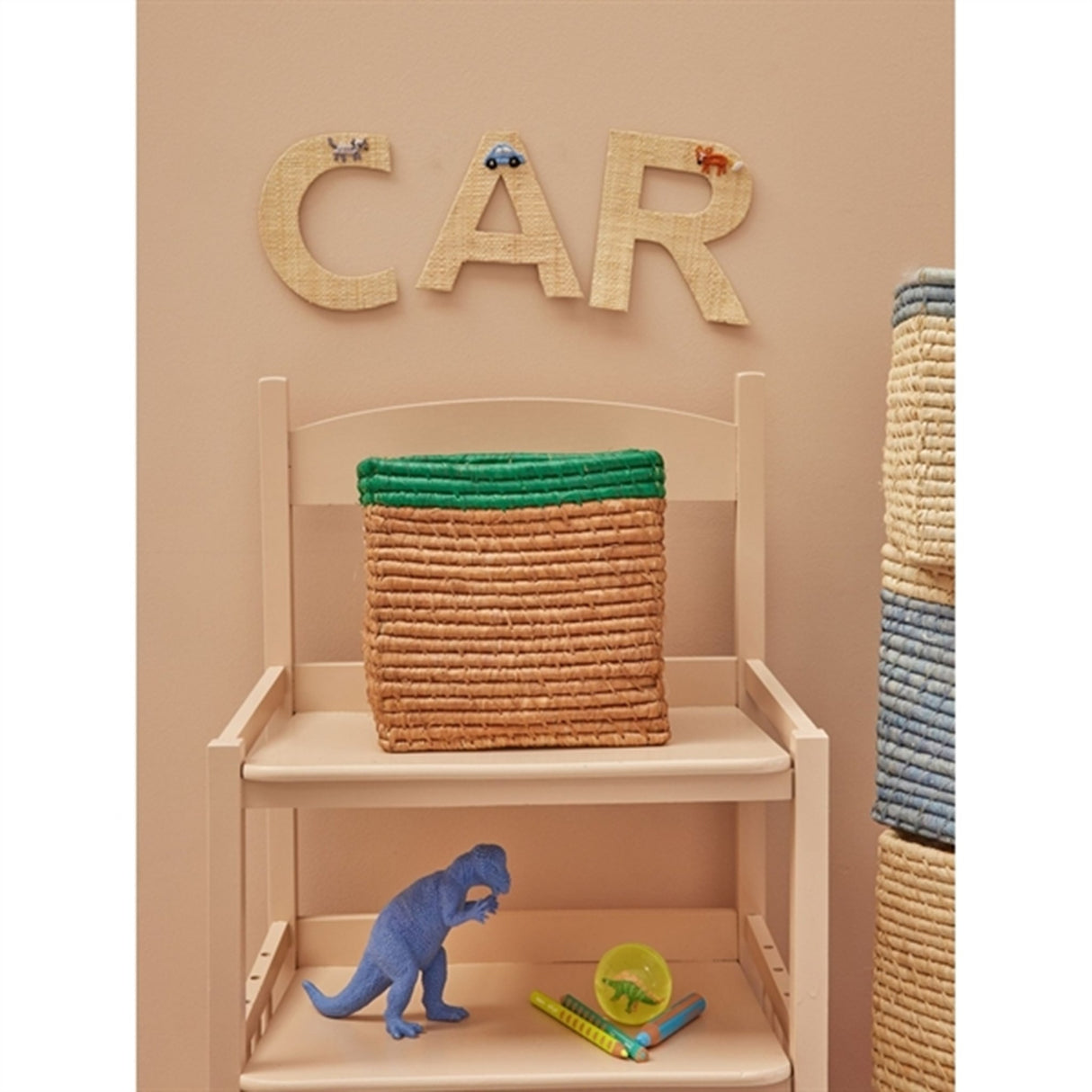 RICE Tea/Green Firkantet Förvaringskorg Lille