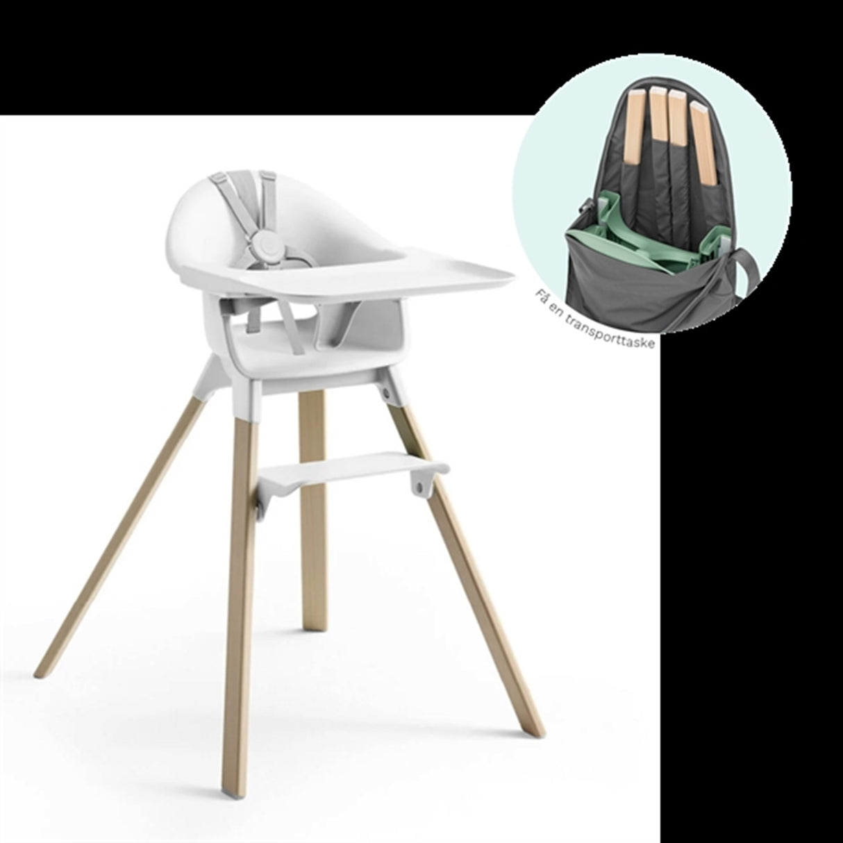 Stokke® Clikk™ Højstol White Inkl. Transport Taske
