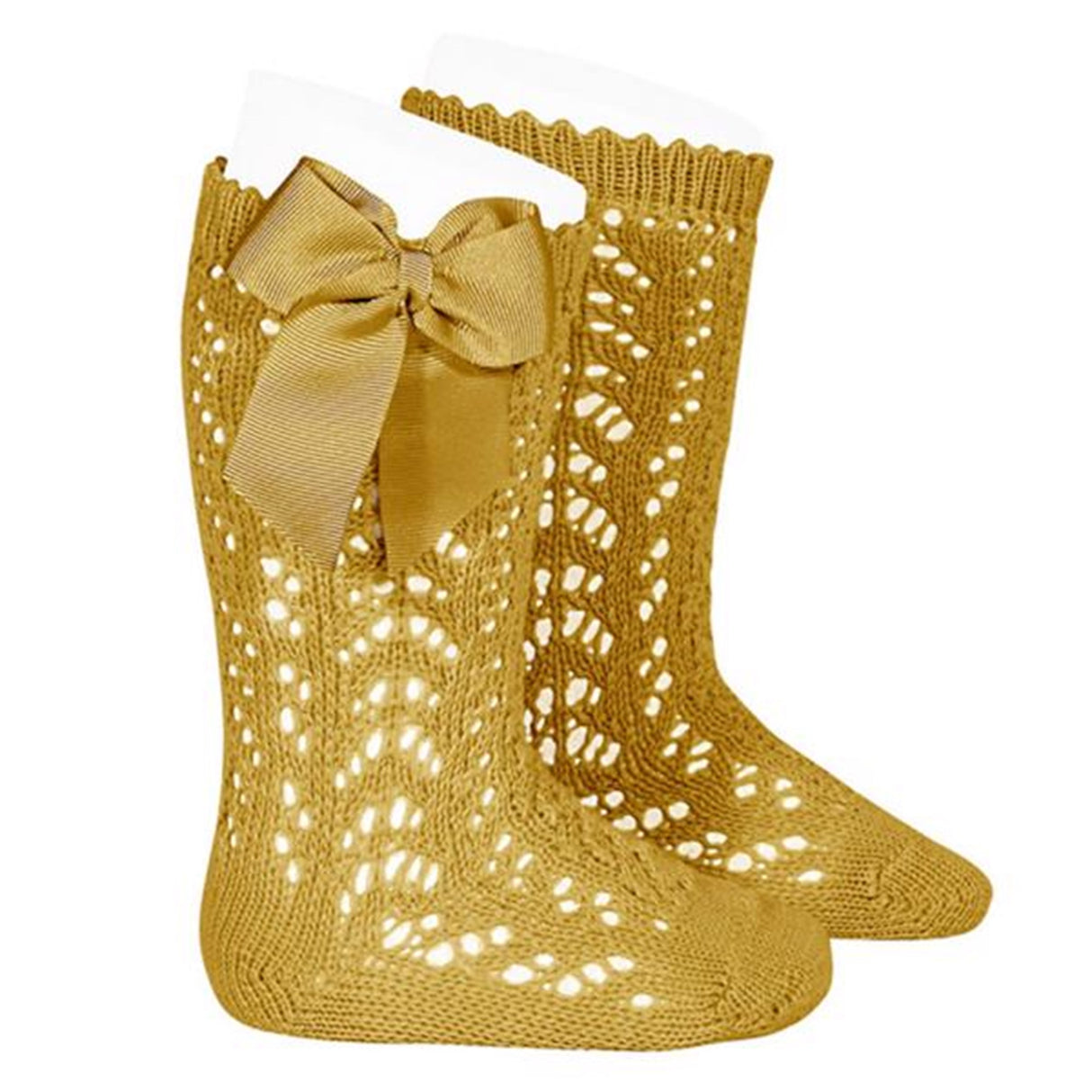Cóndor Strumpor Openwork Bows Old Mustard