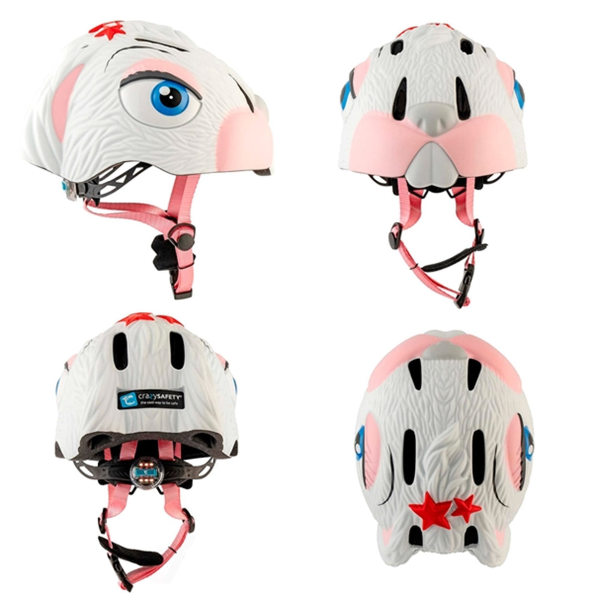 Crazy Safety Bunny Cykelhjälm White