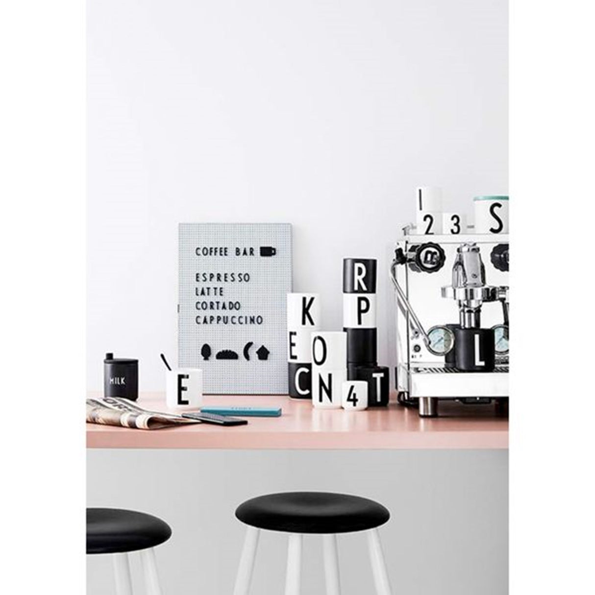 Design Letters Food Icons for Messageboard Black