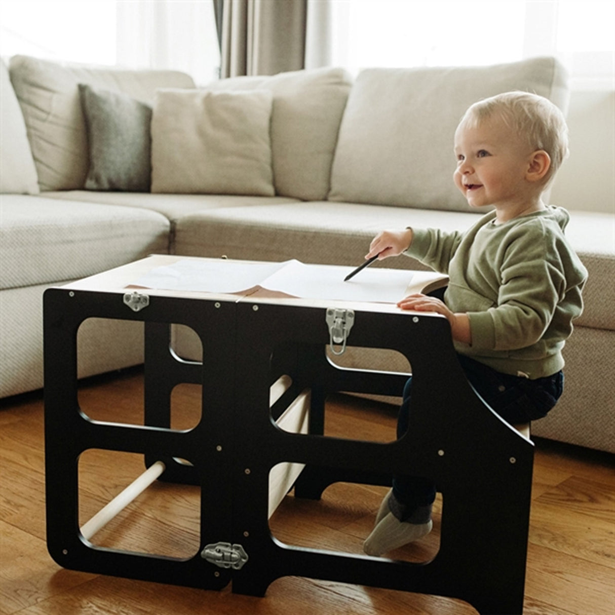 Duck Woodworks Foldable Kitchen Tower Black 5