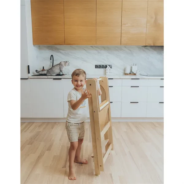 Duck Woodworks Transformable Kitchen Tower Natural