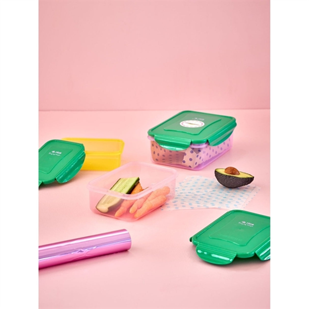 RICE Multicolor Opbevaringsbøtter 3-pack