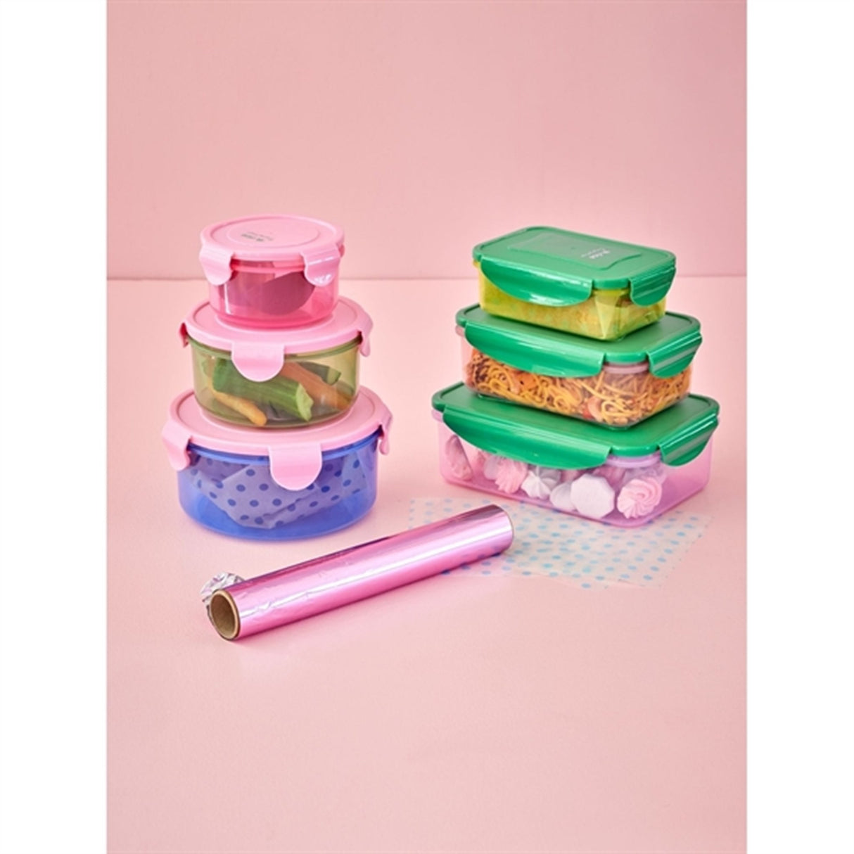 RICE Multicolor Opbevaringsbøtter 3-pack