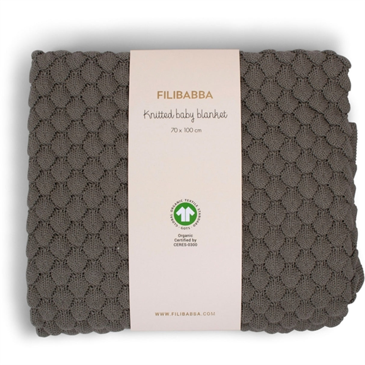 FILIBABBA Stickad Babytæppe Rock Ridge