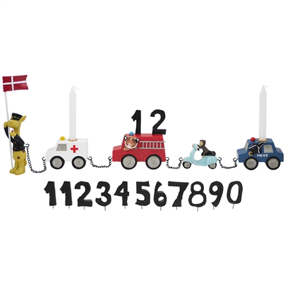 Kids by Friis Födelsedagståg Bilar