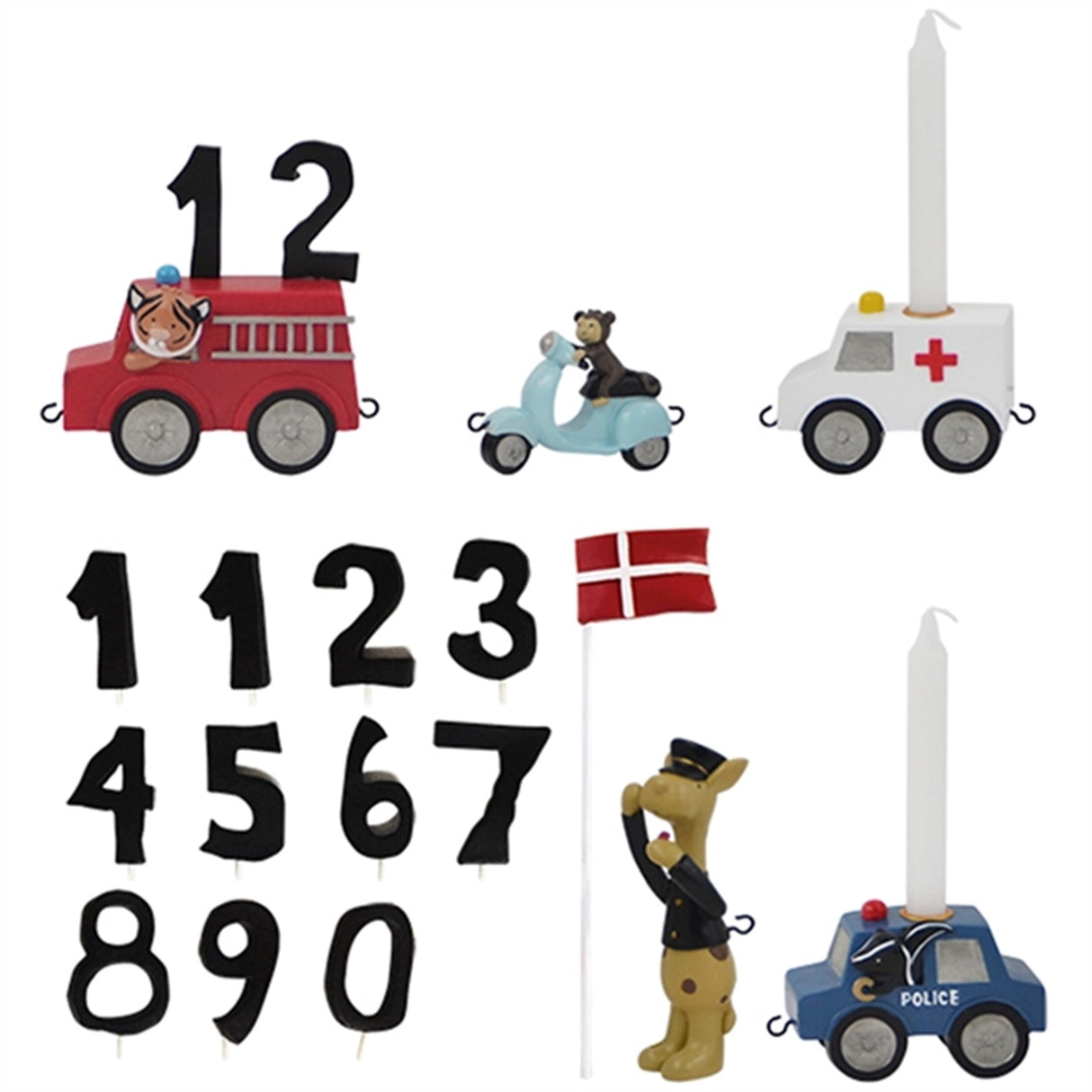 Kids by Friis Födelsedagståg Bilar