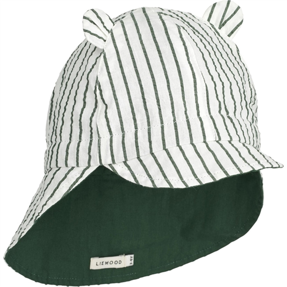 Liewood Gorm Solhatt Stripes Garden Green/Creme De La Creme