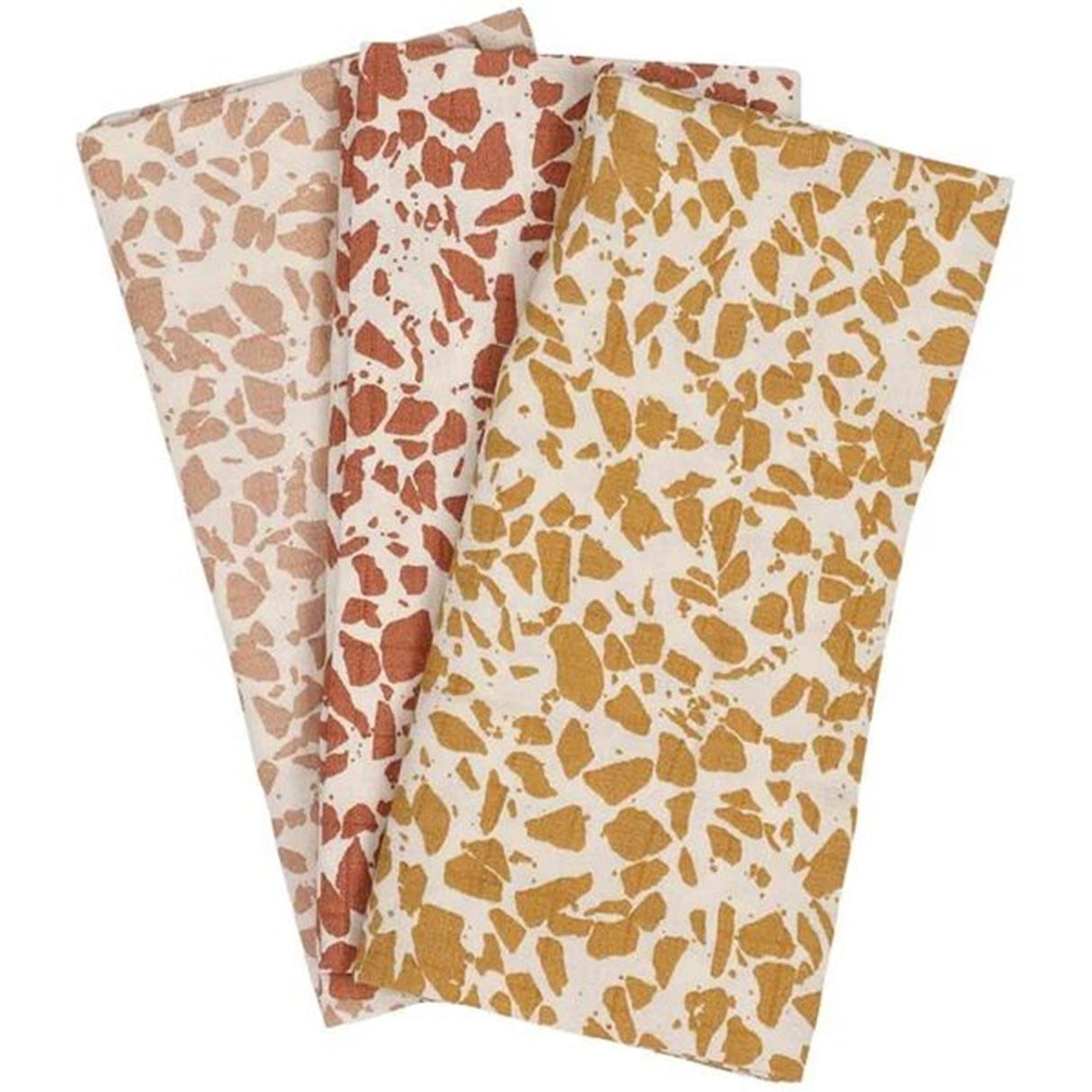 Haps Nordic Sui Muslinfiltar Muslin 3-pack Warm Terrazzo