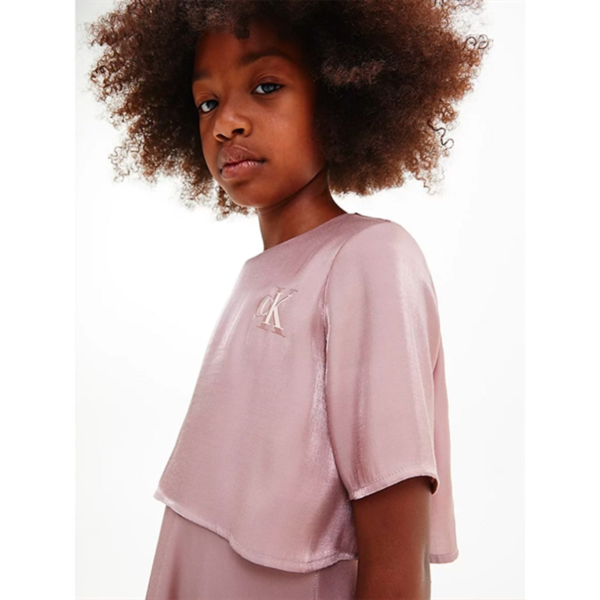 Calvin Klein Metallic Shine Klänning Dark Blush