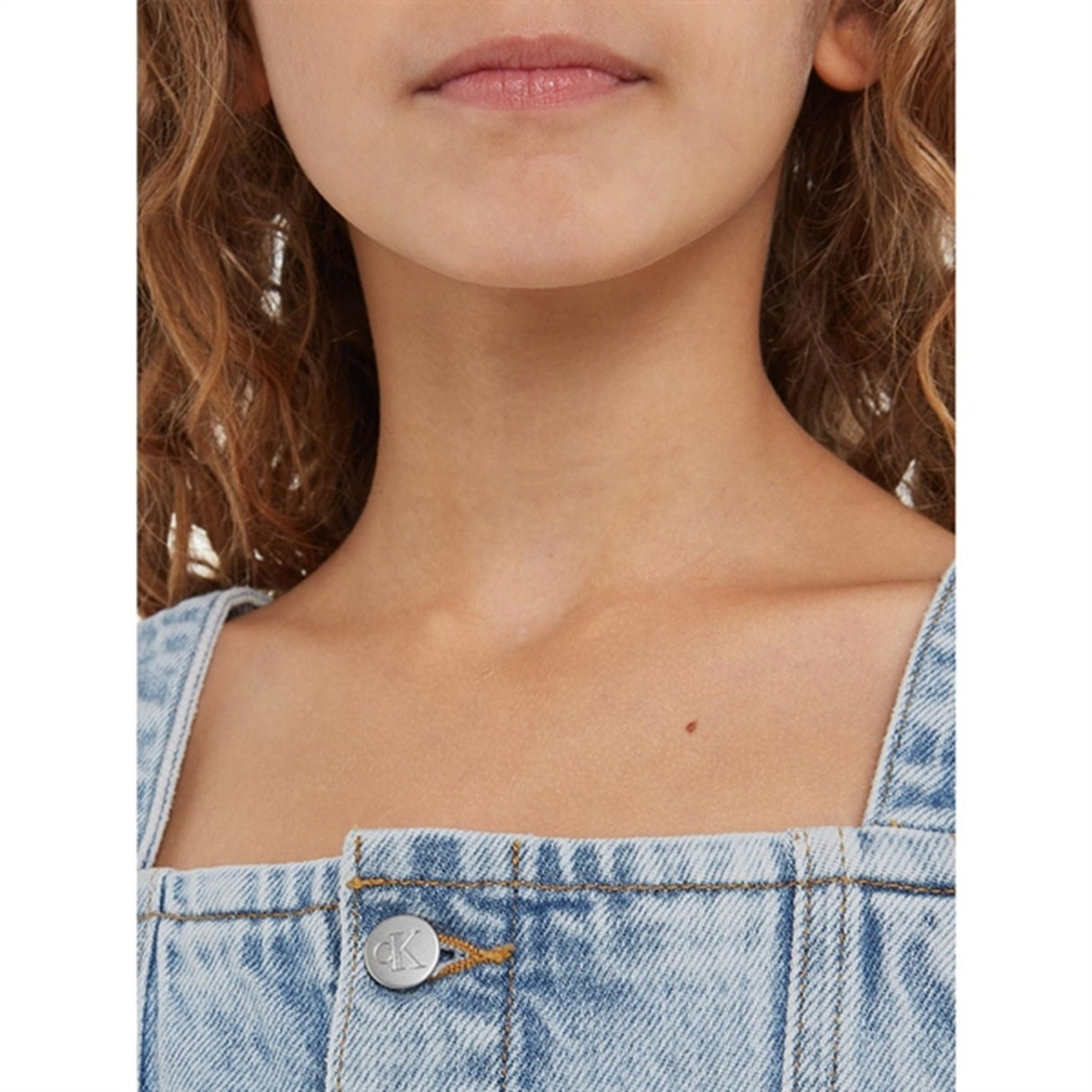 Calvin Klein Strap Denim Topp Powder Blue