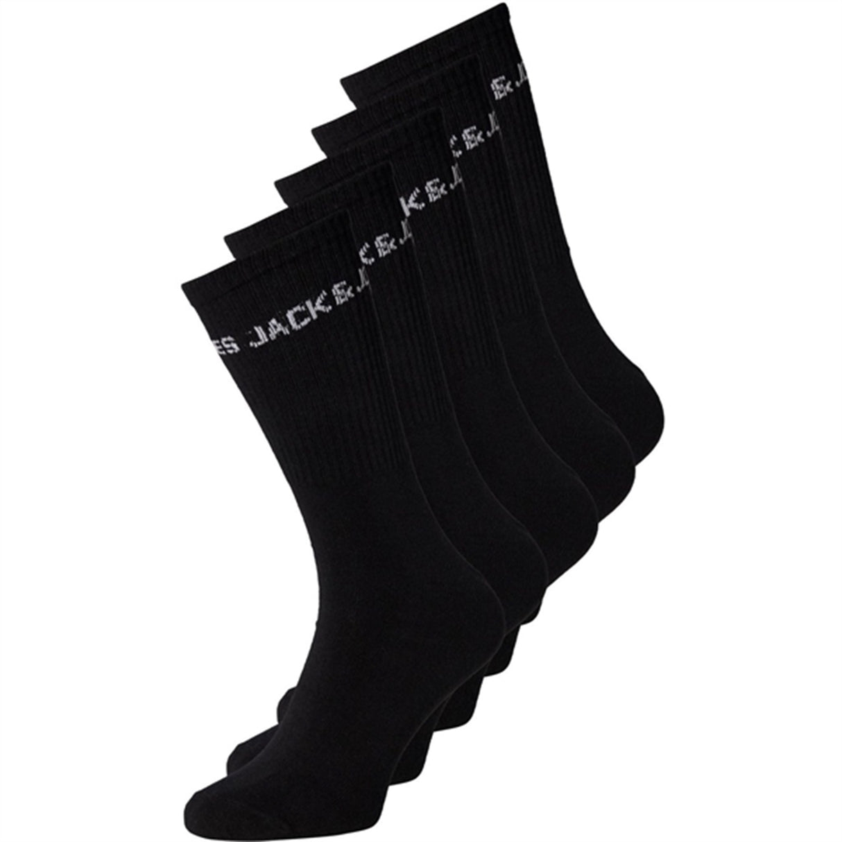 Jack & Jones Junior Black Basic Logo Tennis Strumpor 5-pack Noos
