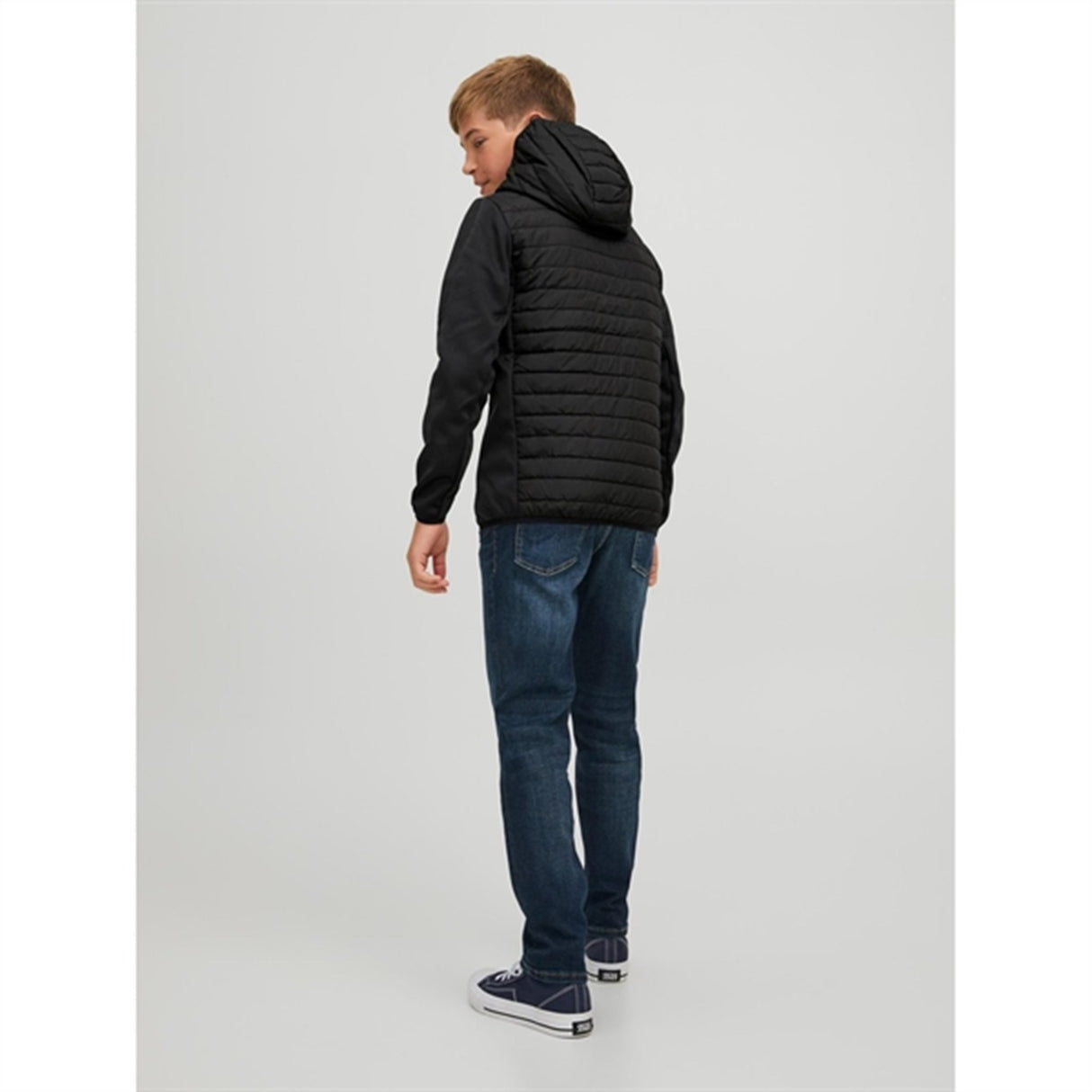 Jack & Jones Junior Black Multi Quiltad Övergångsjacka Noos