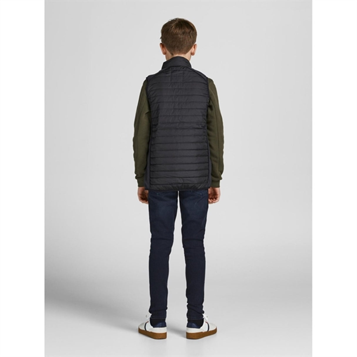 Jack & Jones Junior Black Multi Quiltad Väst Noos
