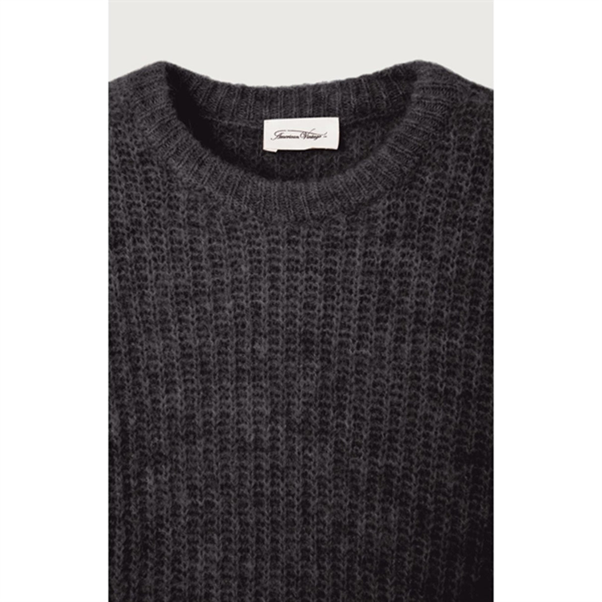 American Vintage Stickat Tröja East Charcoal Melange