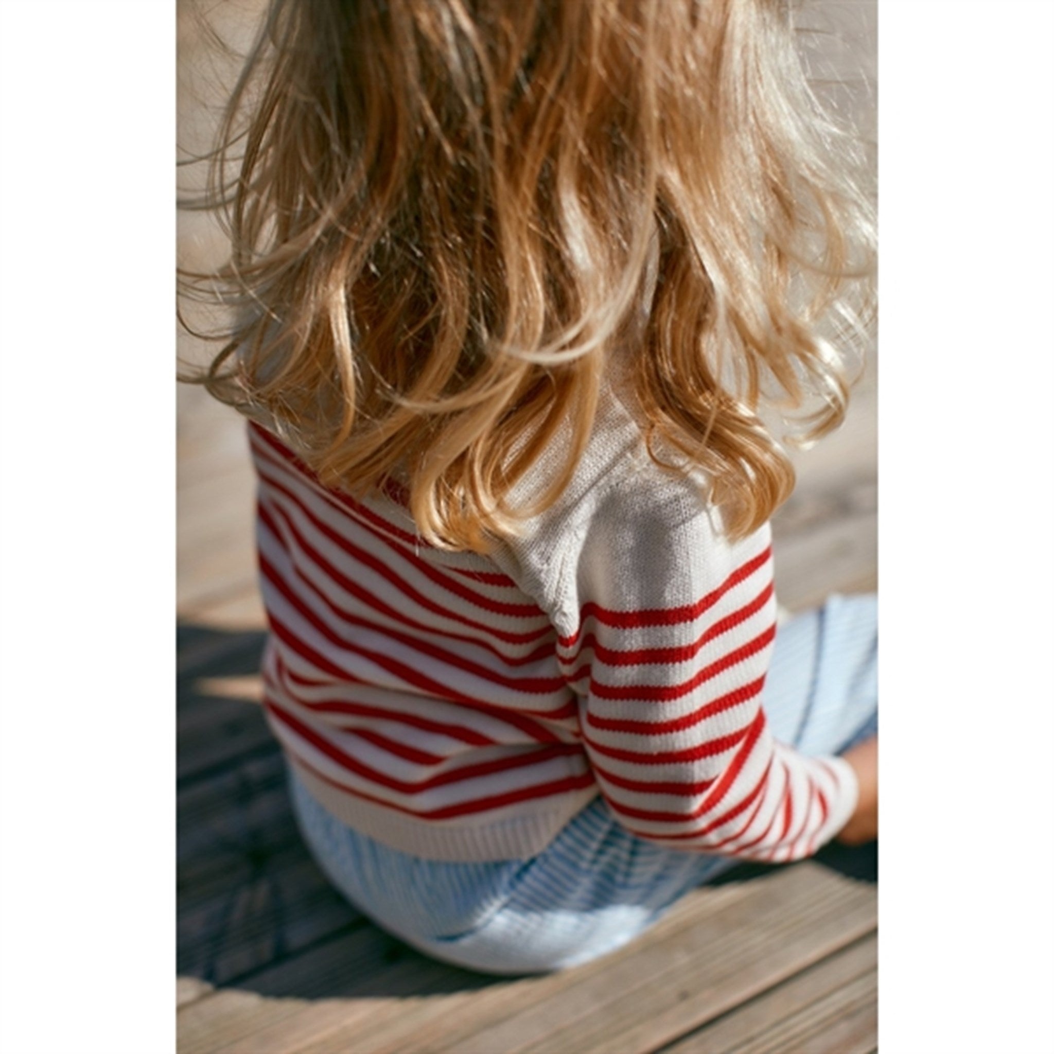 Copenhagen Colors Cream/Red Combi Stickat Sailor Sweater Stripe 6