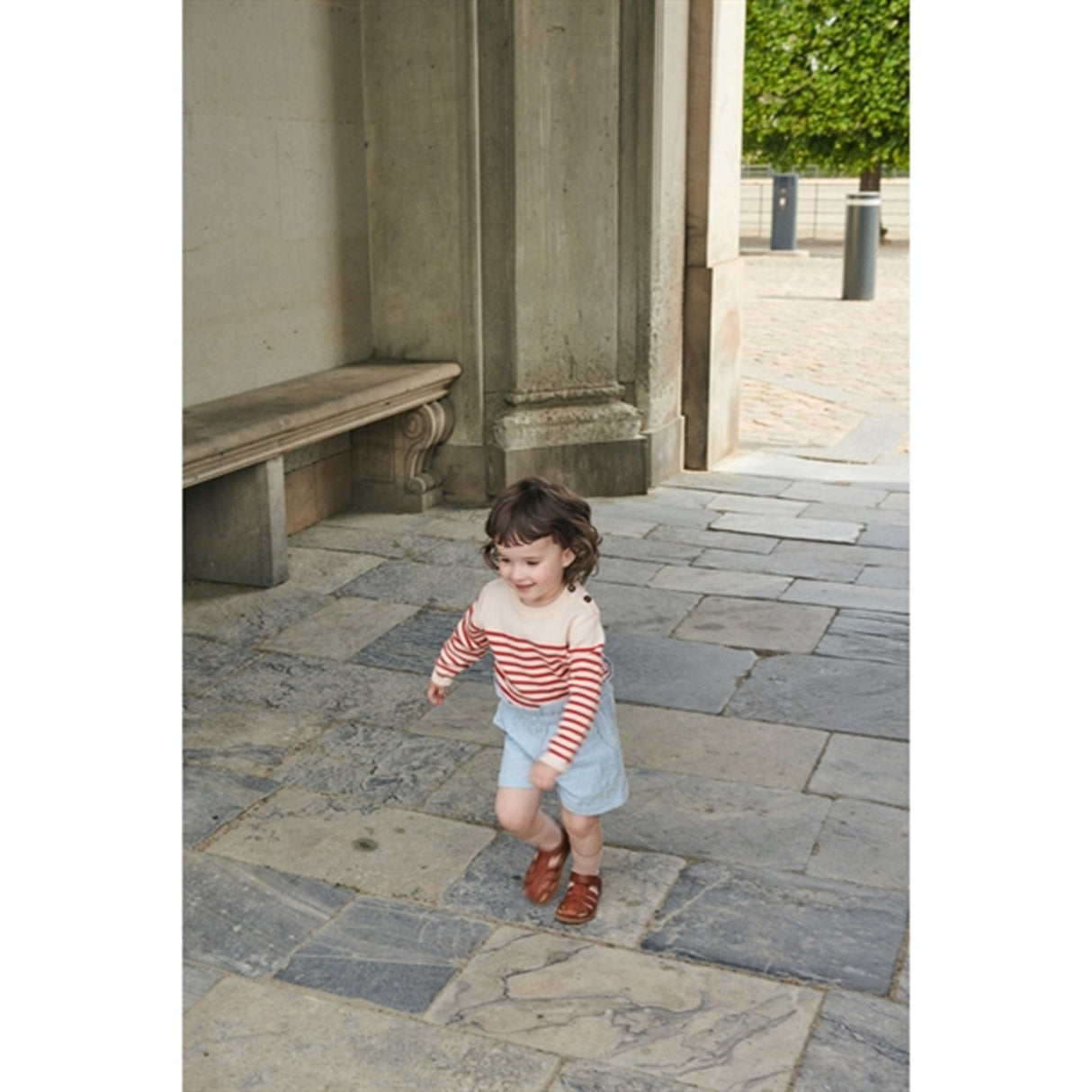 Copenhagen Colors Dusty Rose/Red Comb. Stickat Sailor Stripe Sweater