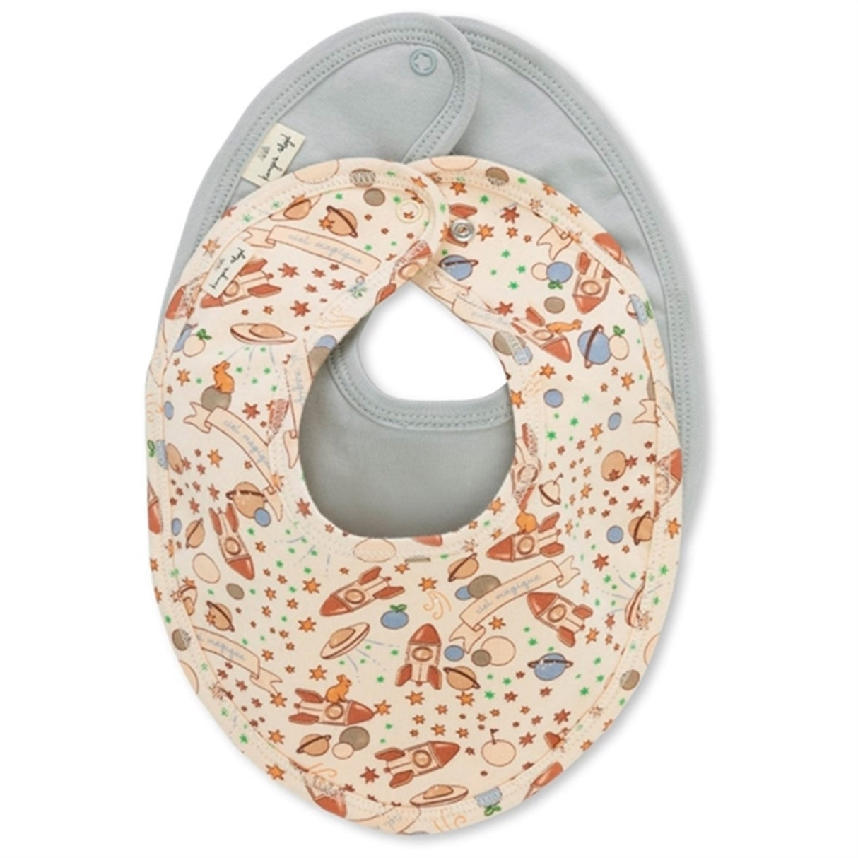 Konges Sløjd Basic Haklapp 2-pack Ciel Magique Bleu