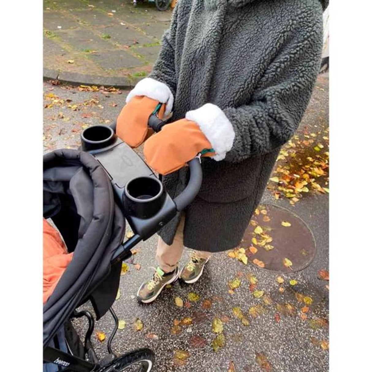 KongWalther Østerbro Barnvagn Handske Faux Brun Bark