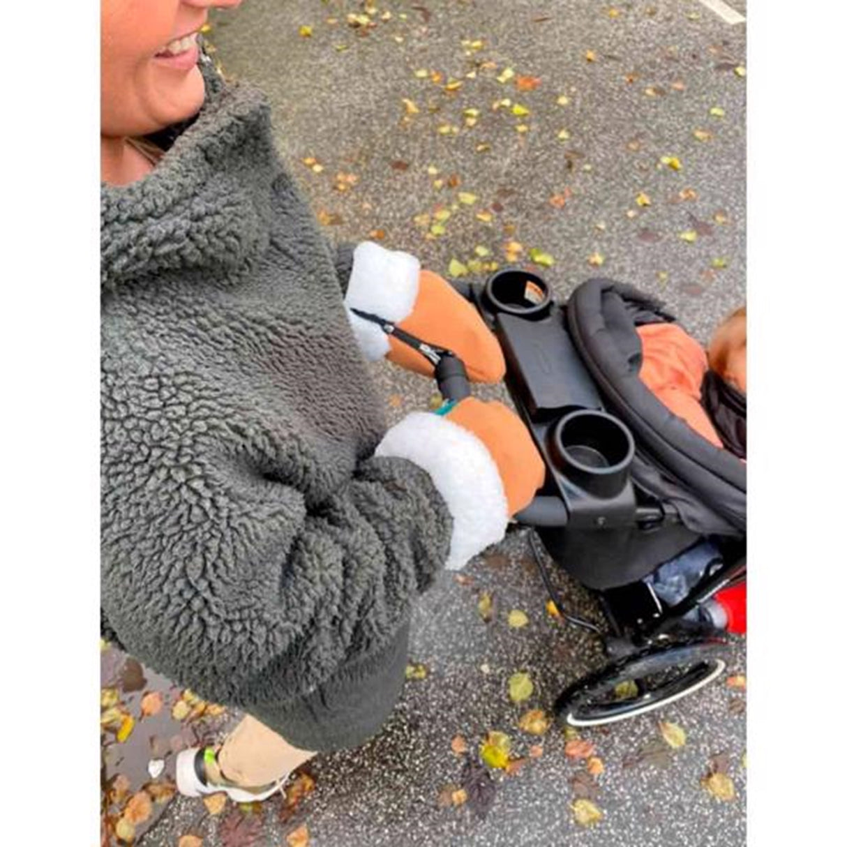 KongWalther Østerbro Barnvagn Handske Faux Brun Bark