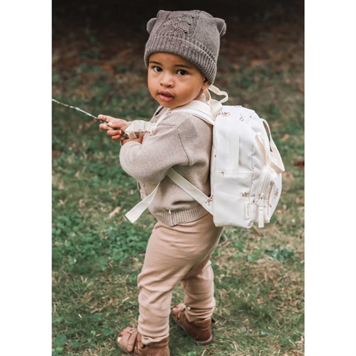 That's Mine Earth Brown Melange Chapette Pointelle Stickad Mössa