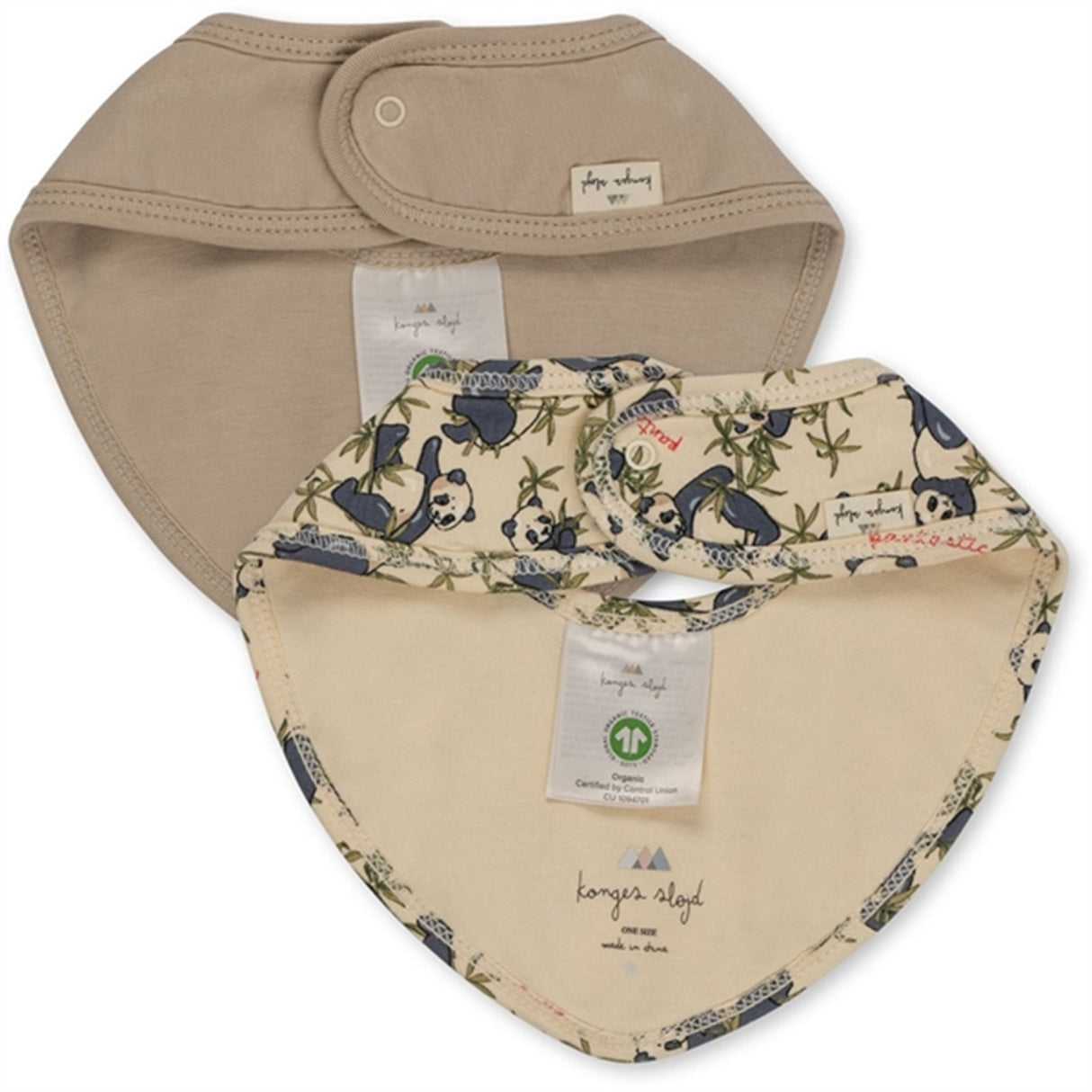 Konges Sløjd Haklapp Basis 2-Pack Panda/Oxford Tan
