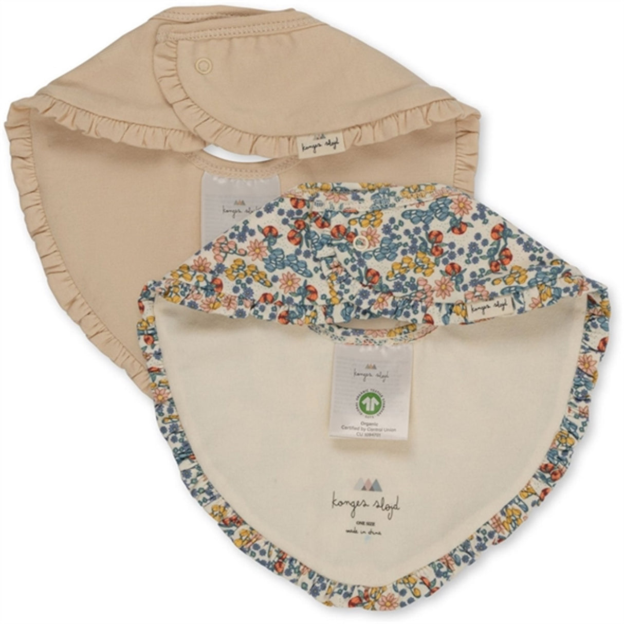 Konges Sløjd Haklapp Basis 2-Pack Frill Bibi Fleur/Brazilian Sand