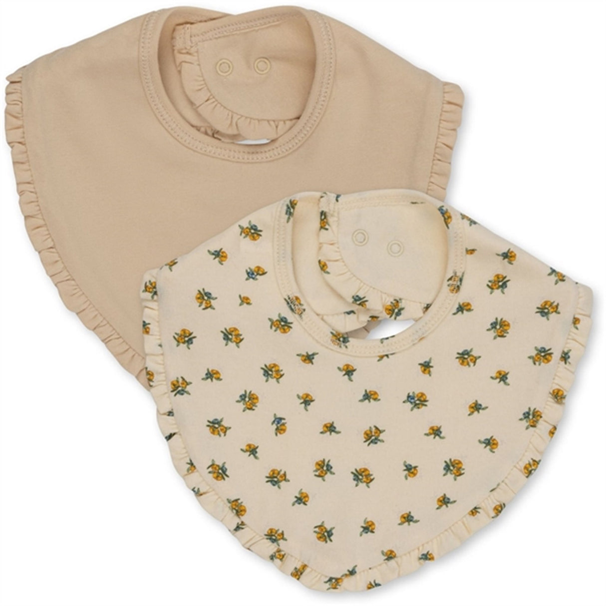 Konges Sløjd Haklapp Basis 2-Pak Frill Peonia Limone/Brazilian Sand