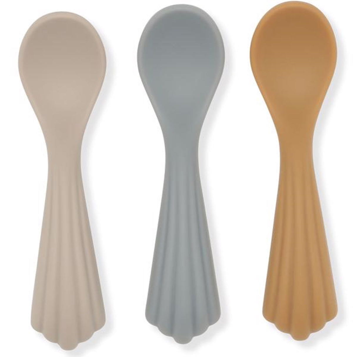 Konges Sløjd Silikon Clam Sked 3-pack Warm Grey