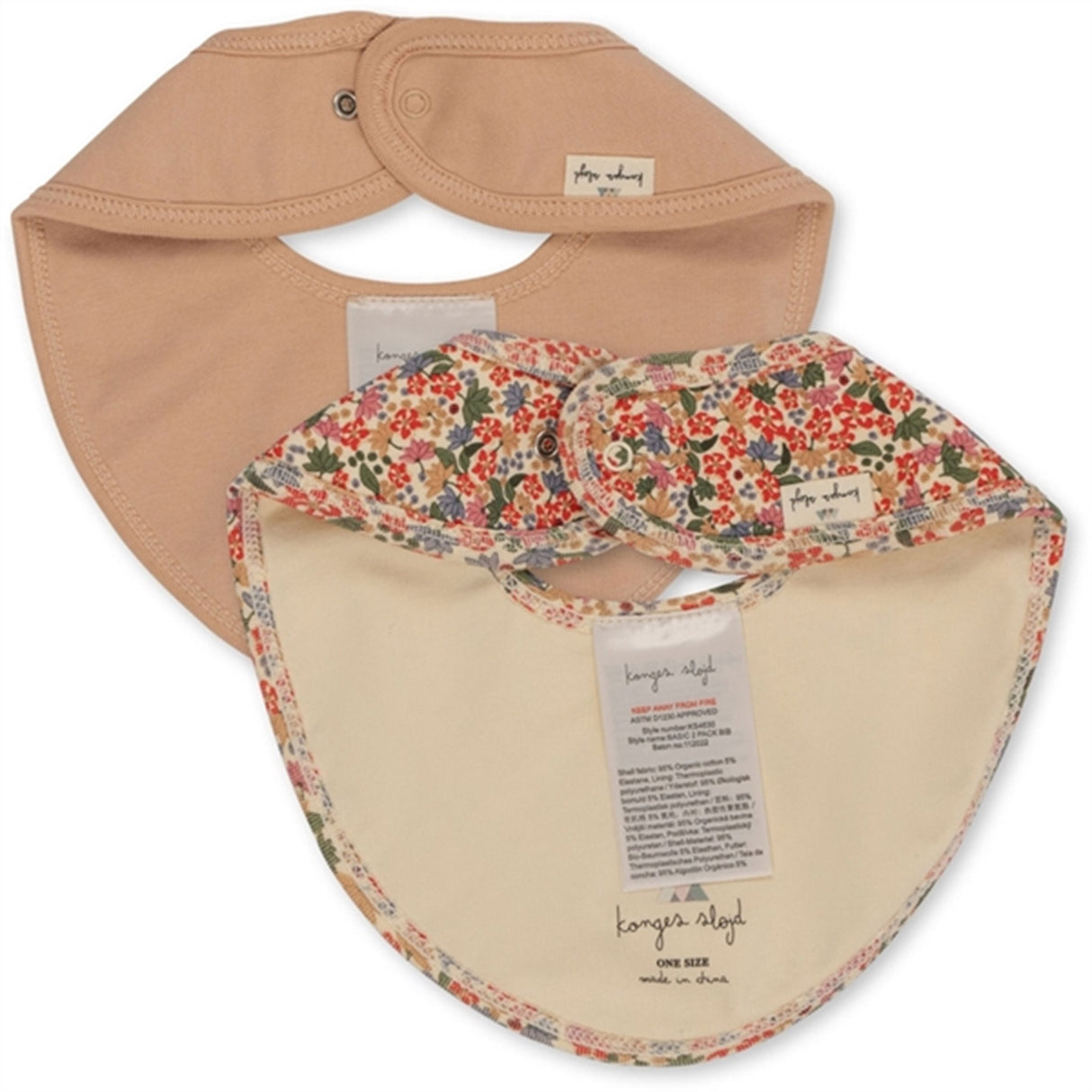 Konges Sløjd Basic Haklapp 2-pack Jardin Rouge