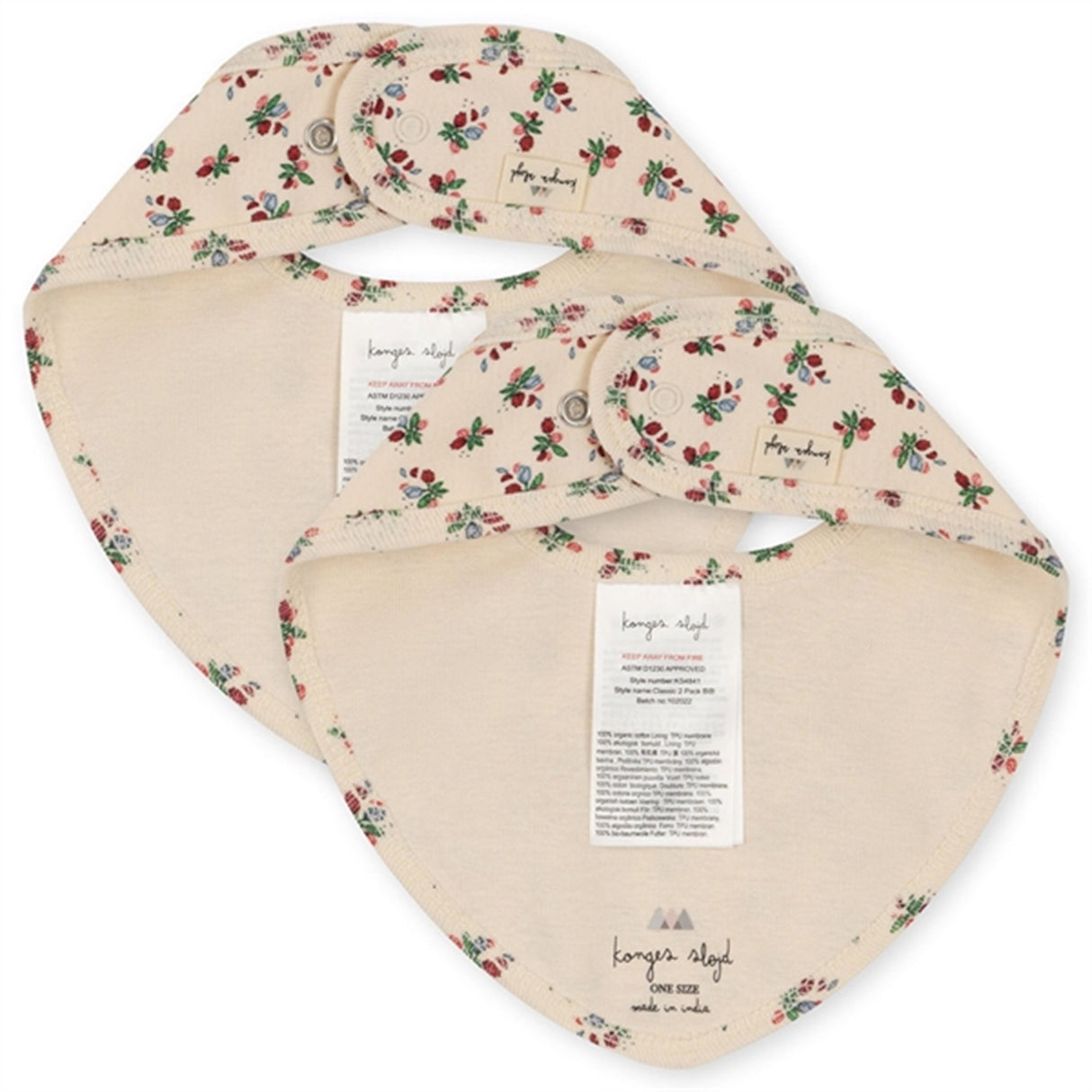 Konges Sløjd Classic Haklapp 2-pack Fleur Tricolore