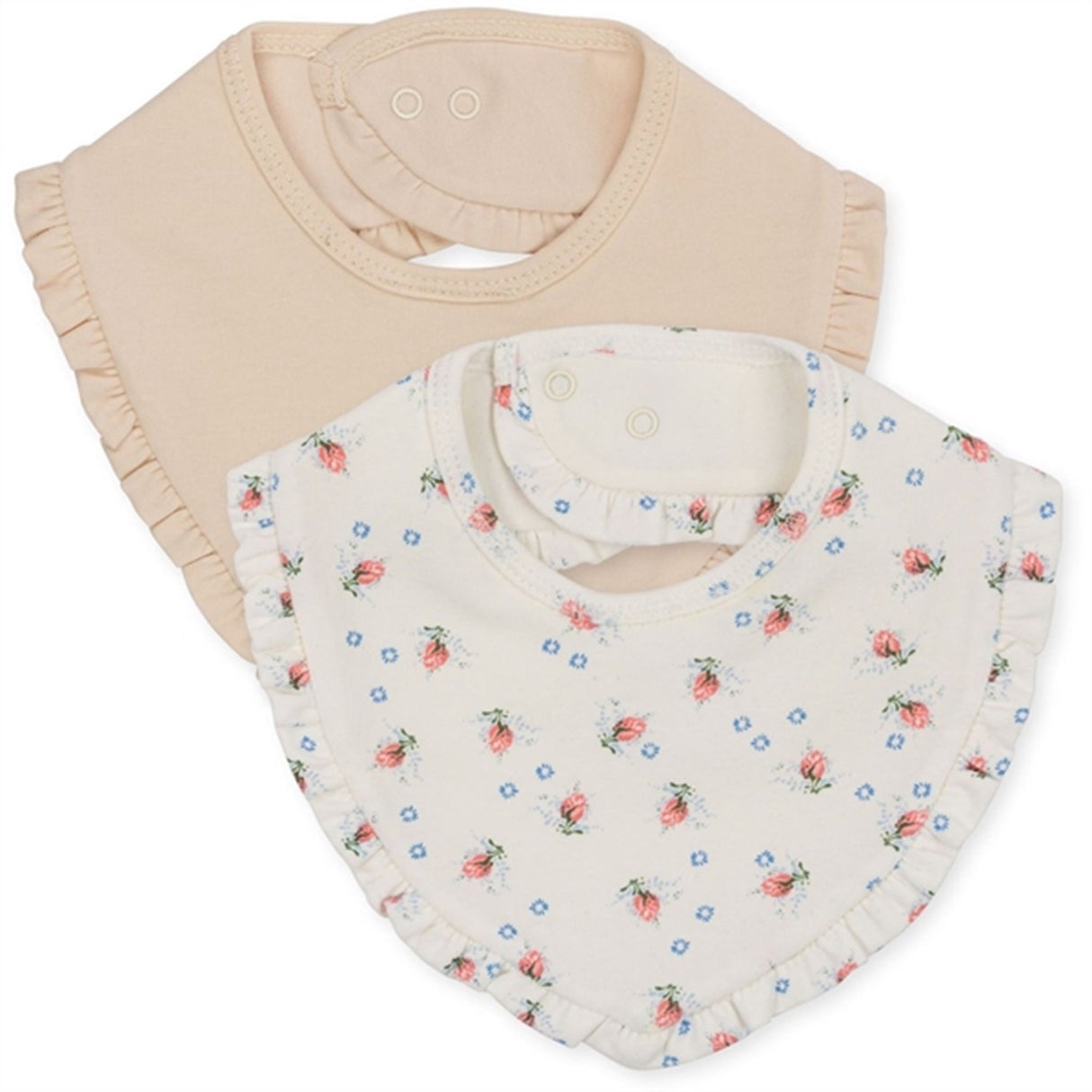 Konges Sløjd Brise Dé Été White/Nouvelle Peach Basic 2-Pak Haklapp med Rynke