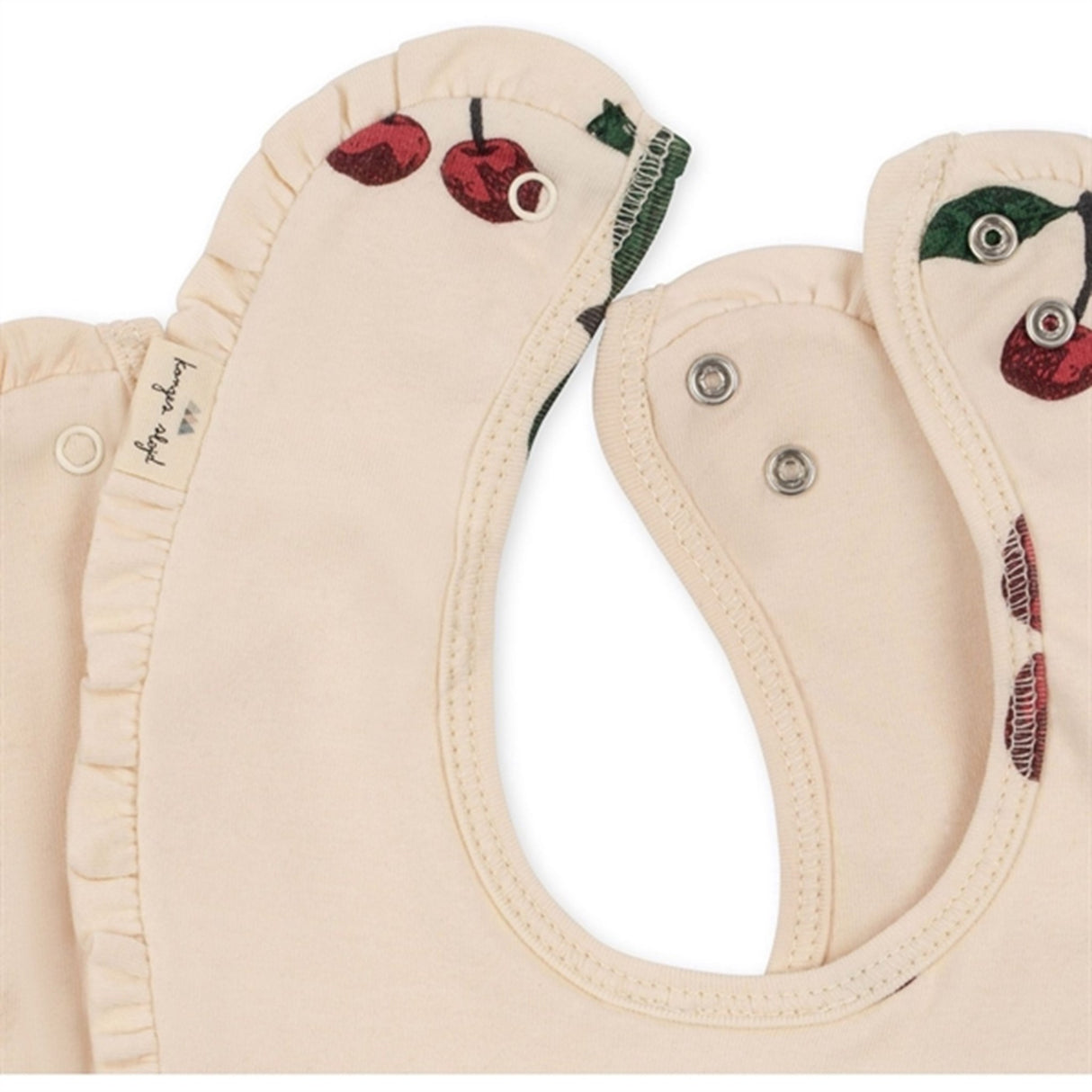 Konges Sløjd Ma Grande Cerise/Nouvelle Peach Basic 2-Pak Haklapp med Rynke