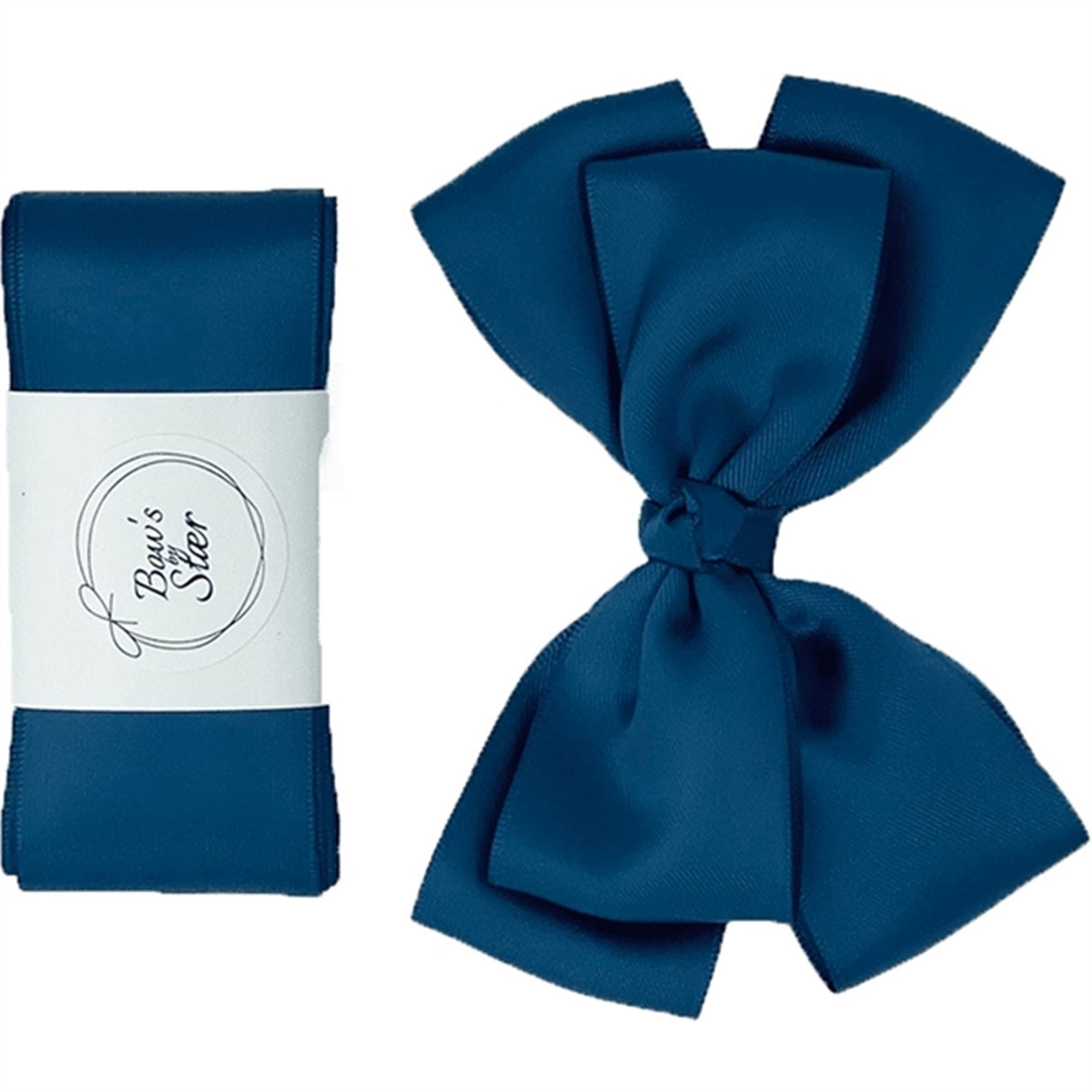 Bow's by Stær Dopband Satin m. Dobbelt Rosett Navy