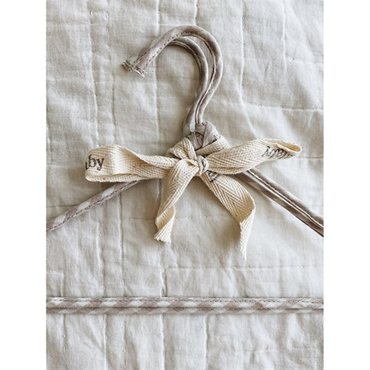 lalaby Beige Gingham Klädhängare 2-Pack