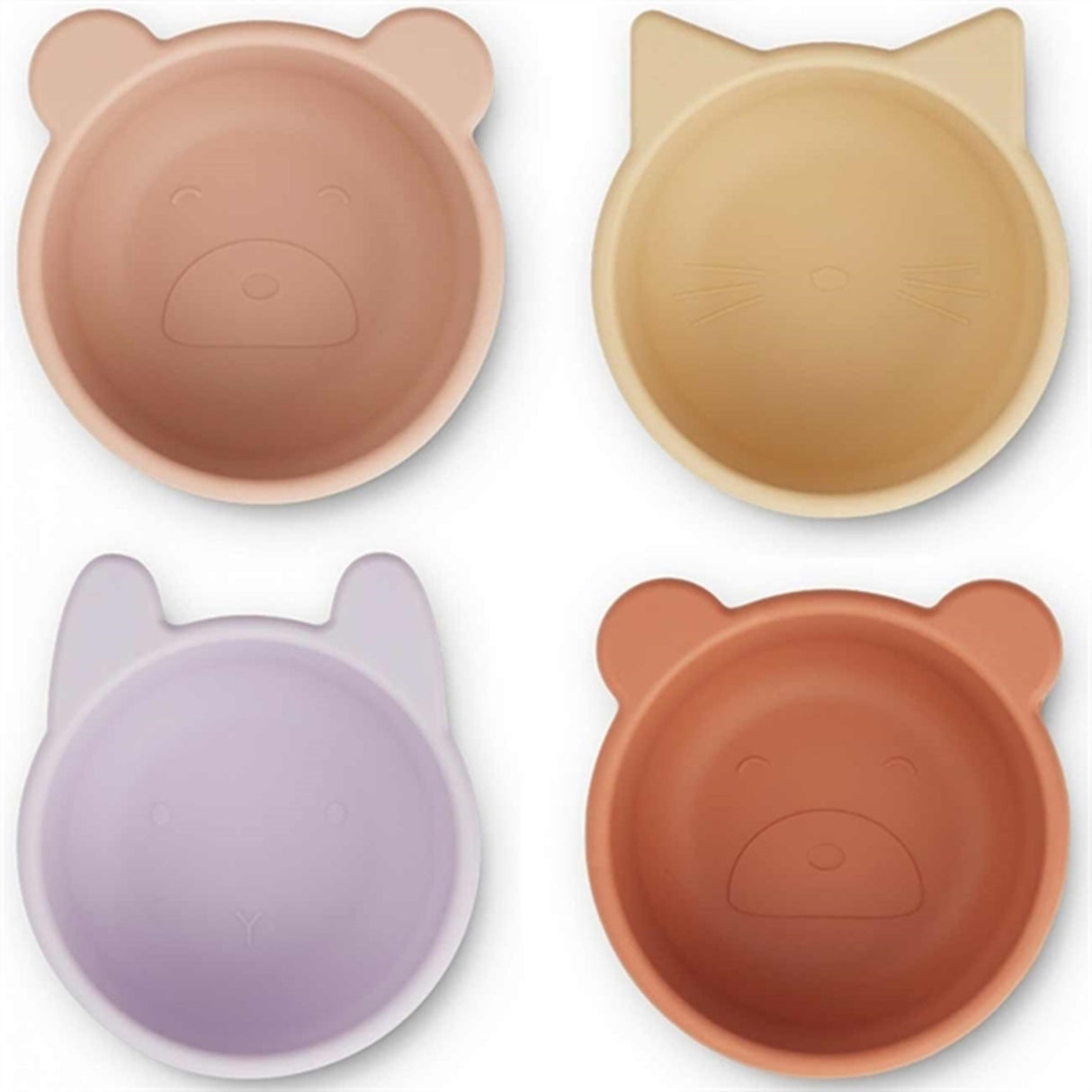 Liewood Malene Silikon Skål 4-Pack Light Lavender Multi Mix