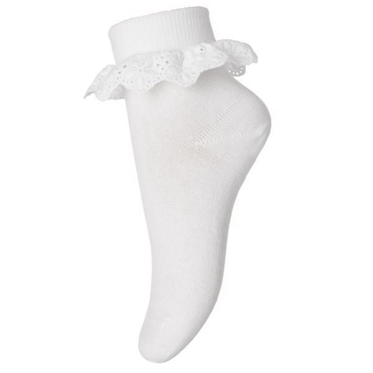MP 527 Bomull Lace Strumpor 01 White