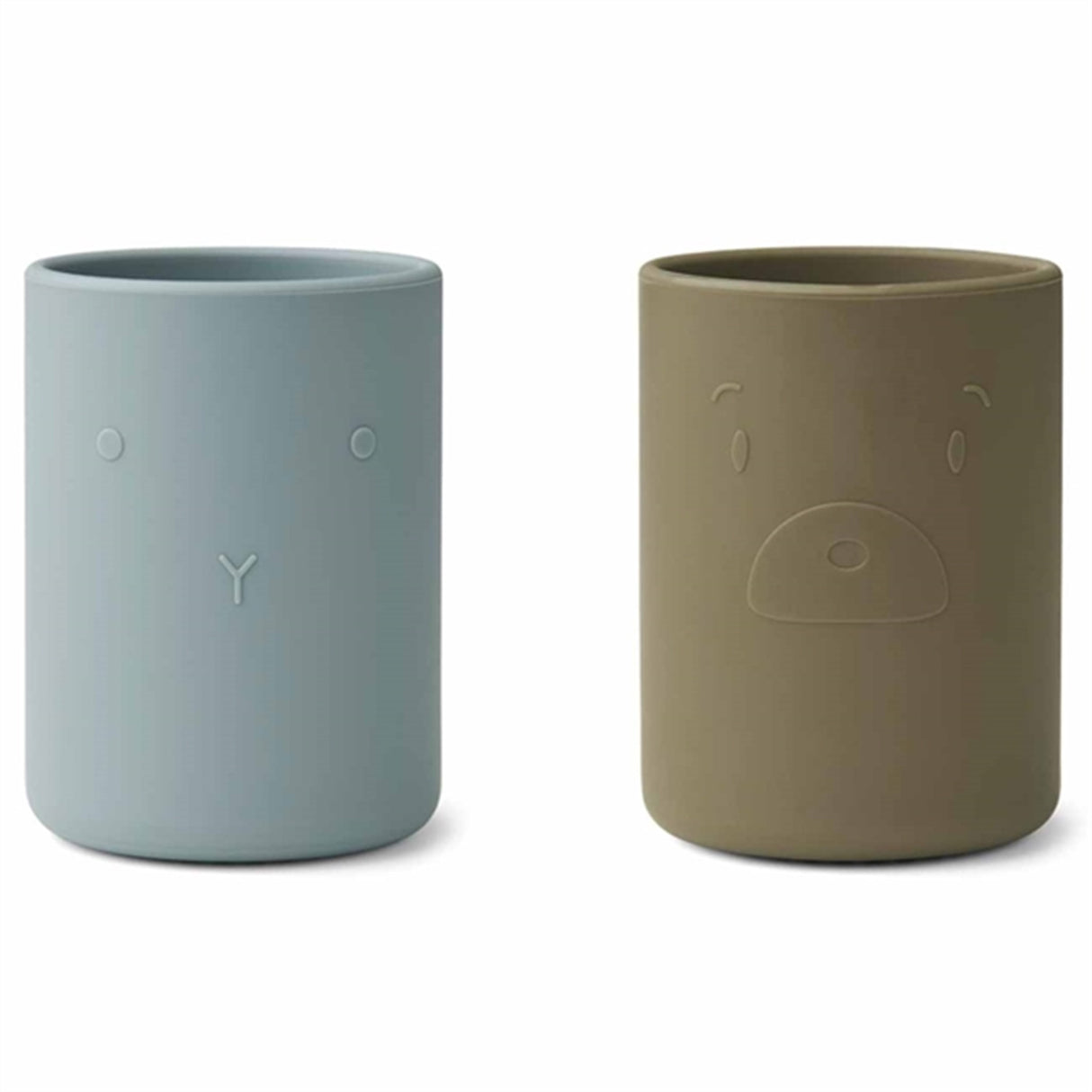 Liewood Ethan Silikon Kopp 2-pack Blue Fog/Khaki Mix